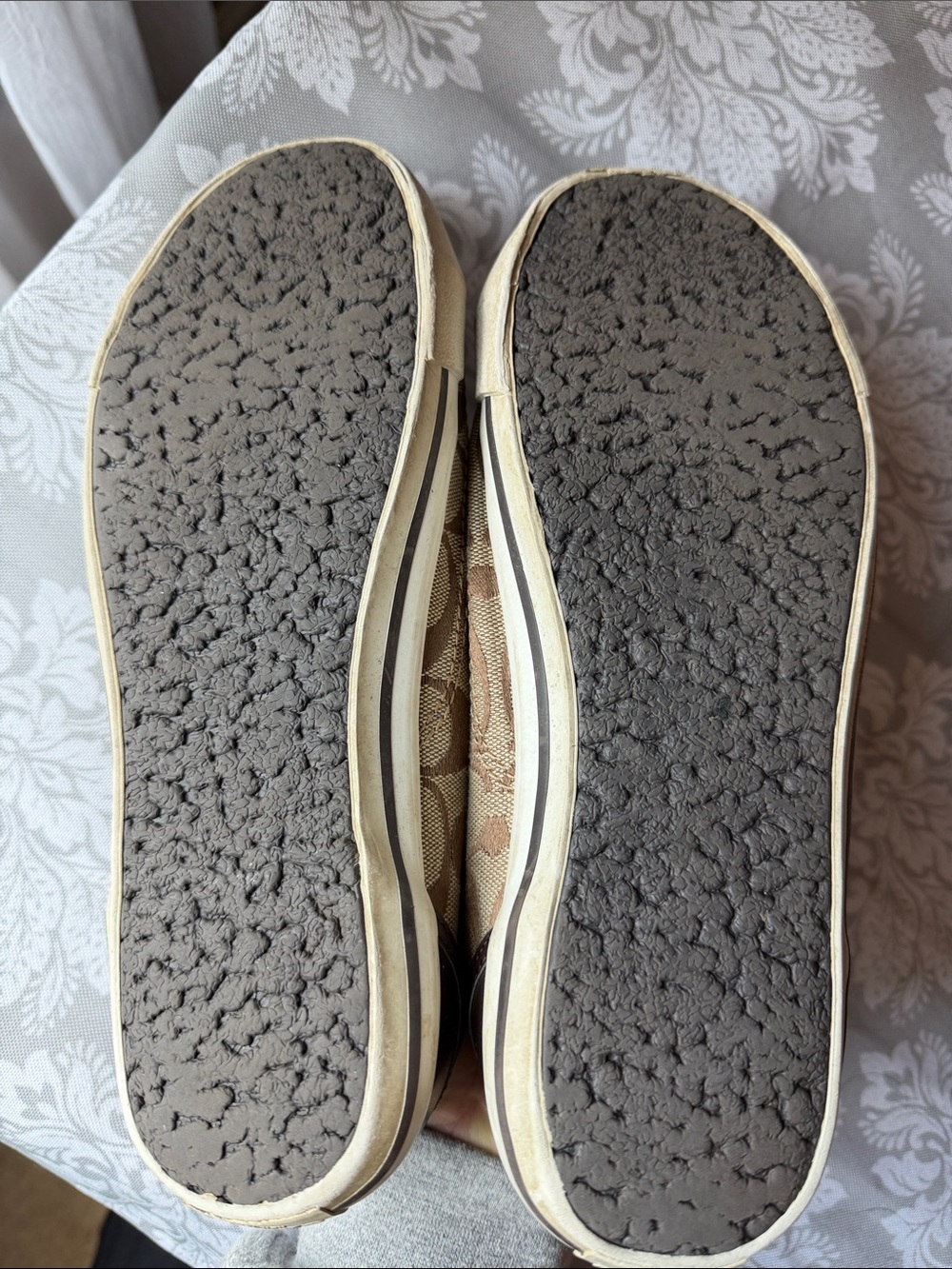 Coach Brown Signature Canvas Low-Top Sneakers with Cream Laces - Picture 6 of 7